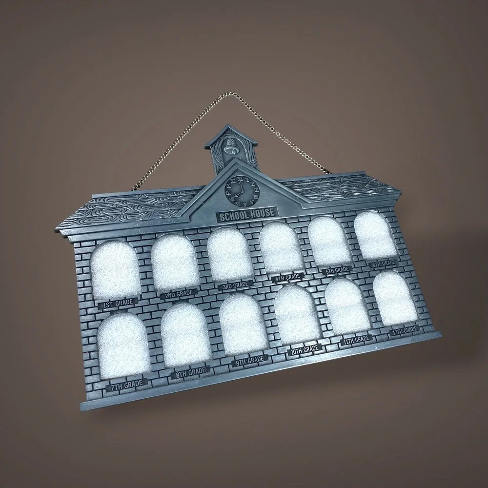 School House Metal Photo Frame Wall Hanging 12 Grades 1990s Price One, Two Avail